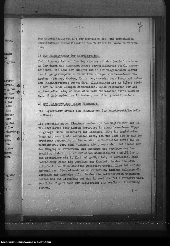 Obraz 11 z jednostki "Organisation und Führung der Registraturen bei der Behörde des Reichsstatthalters im Reichsgau Wartheland"