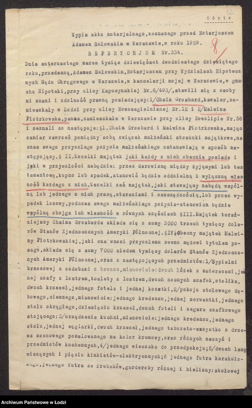 Obraz 14 z jednostki "Przędzanić- Chaim Grosbard- sprzedaż nici farbowanych"