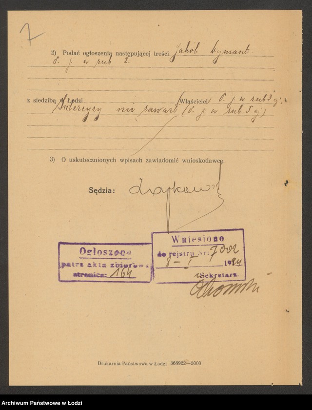 Obraz 9 z jednostki "Jakób Dymant – sprzedaż towarów kolonialnych, delikatesów i mydła"