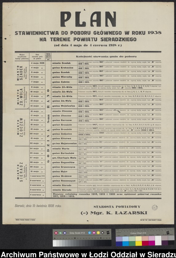 Obraz 13 z kolekcji "Obwieszczenia w sprawie poboru do Wojska Polskiego111"