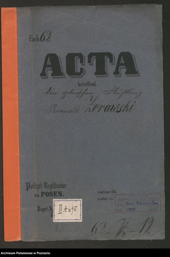 Obraz 2 z jednostki "A. betr. den polnischen Flüchtling Romuald Zorawski"