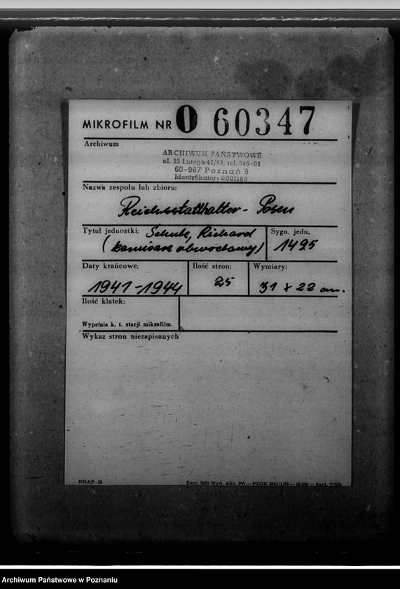 Obraz 2 z jednostki "Schulz, Richard - komisarz obwodowy"