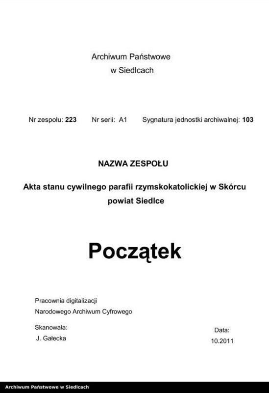 image.from.unit.number "[Księga duplikat Akt Urodzonych, Zaślubionych i Zmarłych Parafii Skurzeckiej na rok 1881]"