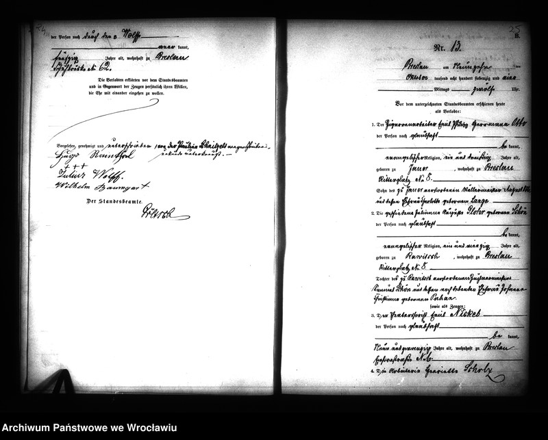 image.from.unit.number "Heiraths-Haupt-Register Breslau I 1874 Band 1"