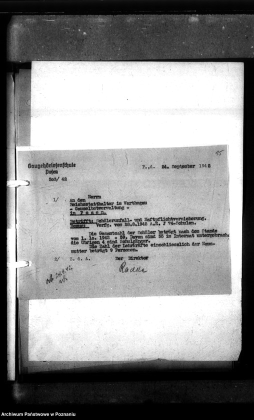 Obraz 18 z jednostki "Unfall und Haftpflichtversicherung Schüler und Lehrkräfte. [Sprawy ubezpieczeniowe]."