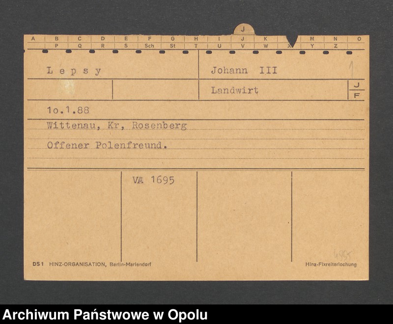 Obraz 3 z jednostki "[Lepsy Johann III, ur. 10.01.1888 r., zam. Wittenau]"