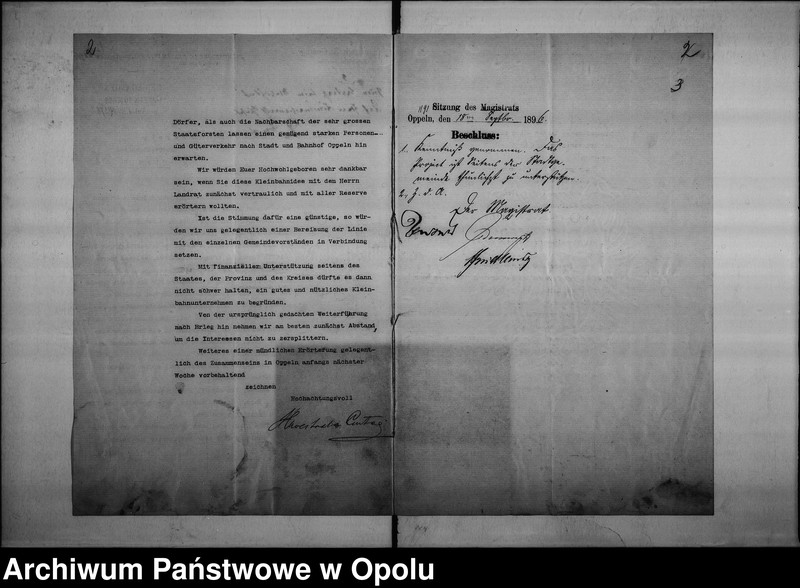 Obraz 6 z jednostki "Acta des Magistrats zu Oppeln betreffend Kleinbahnproject Oppeln-Sakrau-Carlsmarkt Vol. I"