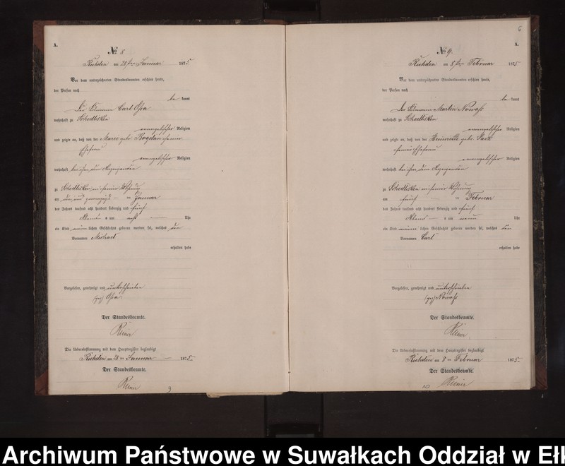 Obraz 9 z jednostki "Geburts-Neben-Register des Preussischen Standes-Amtes Stasschwinnen Kreis Loetzen"