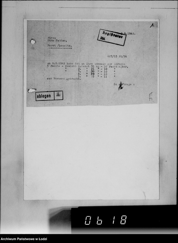 Obraz 6 z jednostki "[Korespondencja z urzędami, instytucjami i firmami] Lit.Fa-Fy."