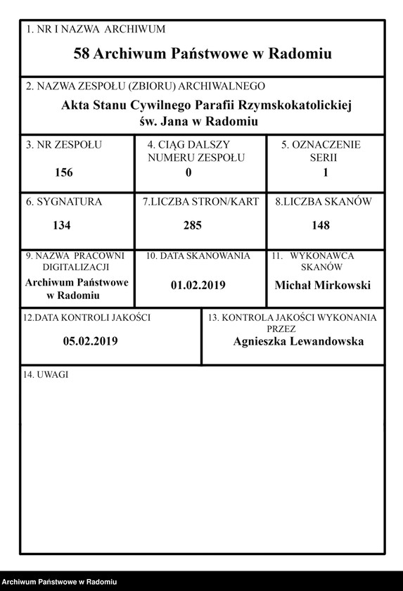 Obraz 1 z jednostki "[Duplikat akt zaślubionych parafii św. Jana w Radomiu za 1928 r.]"