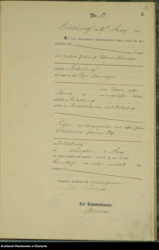 Obraz 16 z jednostki "Sterbe-Haupt-Register Nr 1 - 65"