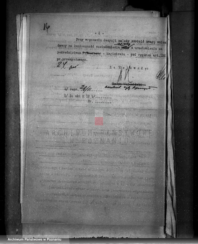 Obraz 20 z jednostki "Zatwierdzenie zakładu przemysłowego /firmy przemysłu smołowego/ Spółka z o.o. dawniej Lindenberg Poznań nr woj. 556"