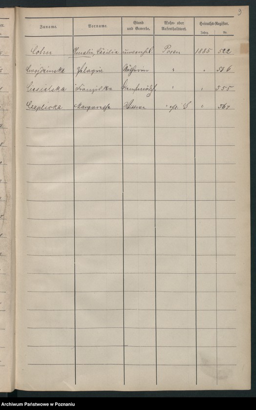 Obraz 12 z jednostki "Spis alfabetyczny małżeństw"