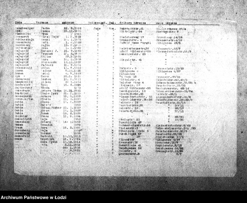 Obraz 18 z jednostki "[Alfabetyczny spis mieszkańców getta. Litera R]"