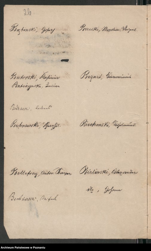 Obraz 19 z jednostki "Verzeichnis der in der Stadt Posen sich aufhaltenden polnischen Flüchtlinge und Überläufer"