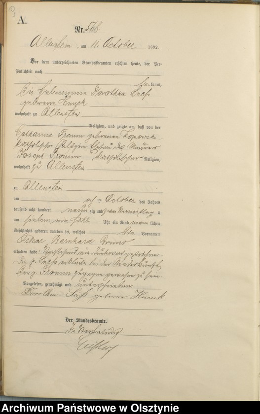 image.from.unit.number "Geburts-Haupt-Register Tom III,Nr 561 - 751"