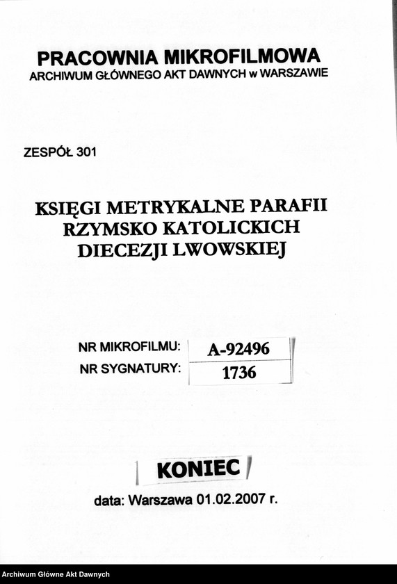 image.from.unit.number "Parafia: Kulików. Dekanat: Żółkiew. Akta ochrzczonych w parafii Kulików*."