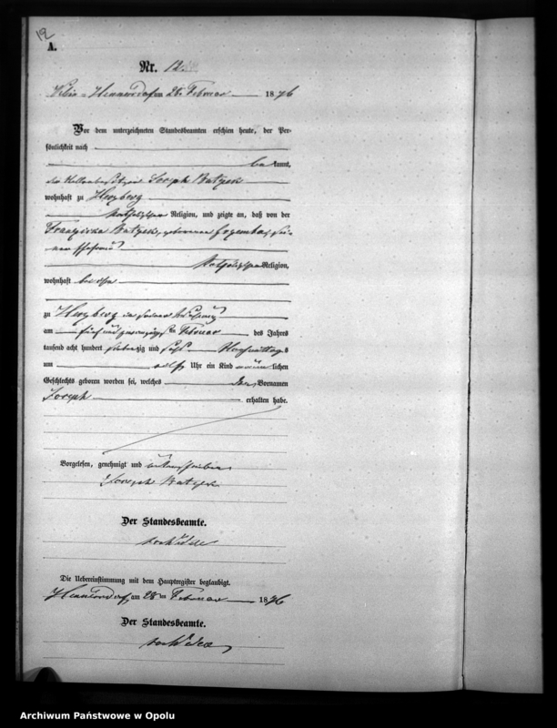 image.from.unit.number "Geburts-Neben-Register [1876 Woskowice Górne]"