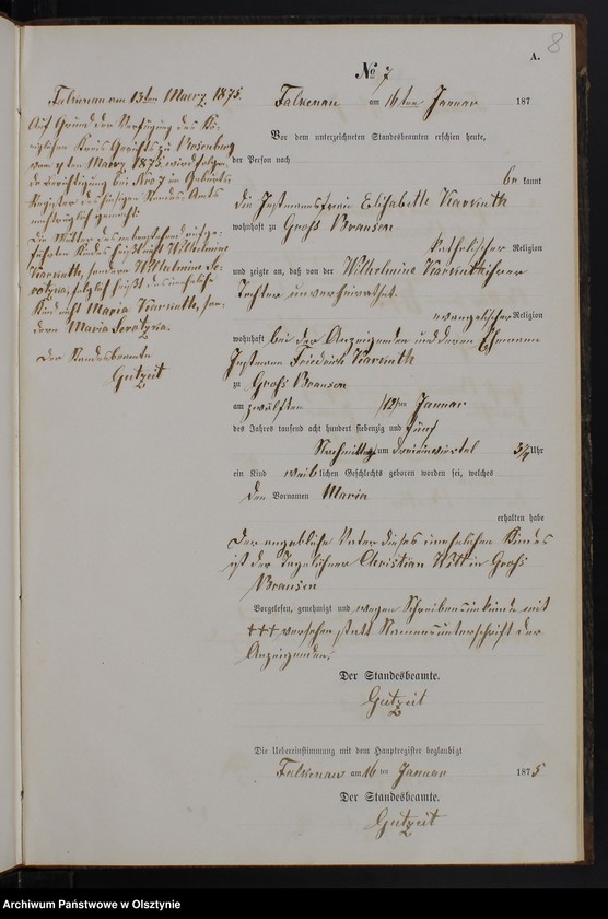 Obraz 10 z jednostki "Geburts-Neben-Register Nr 1 - 50"