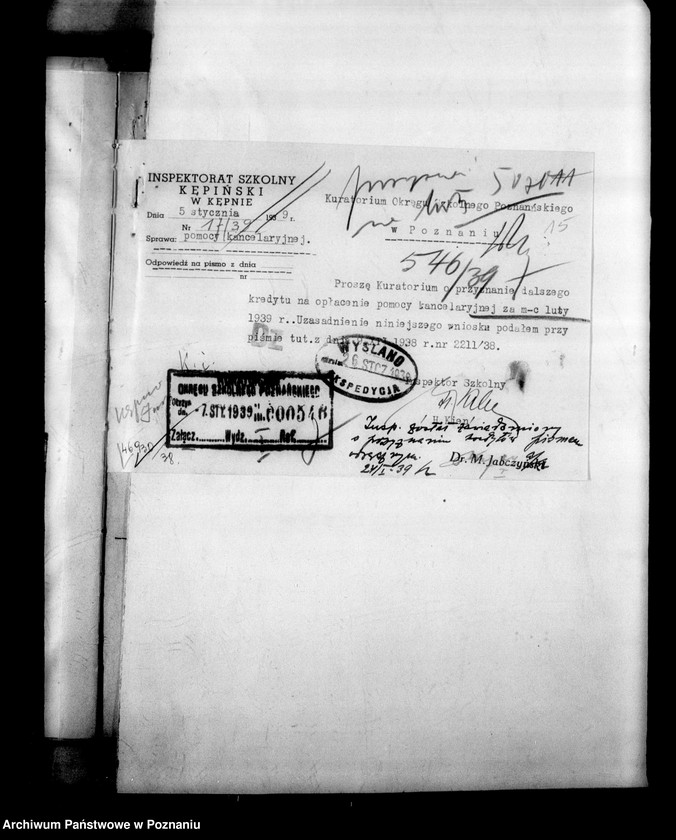 Obraz 19 z jednostki "Inspektorat Szkolny- Kępno [korespondencja różna]"