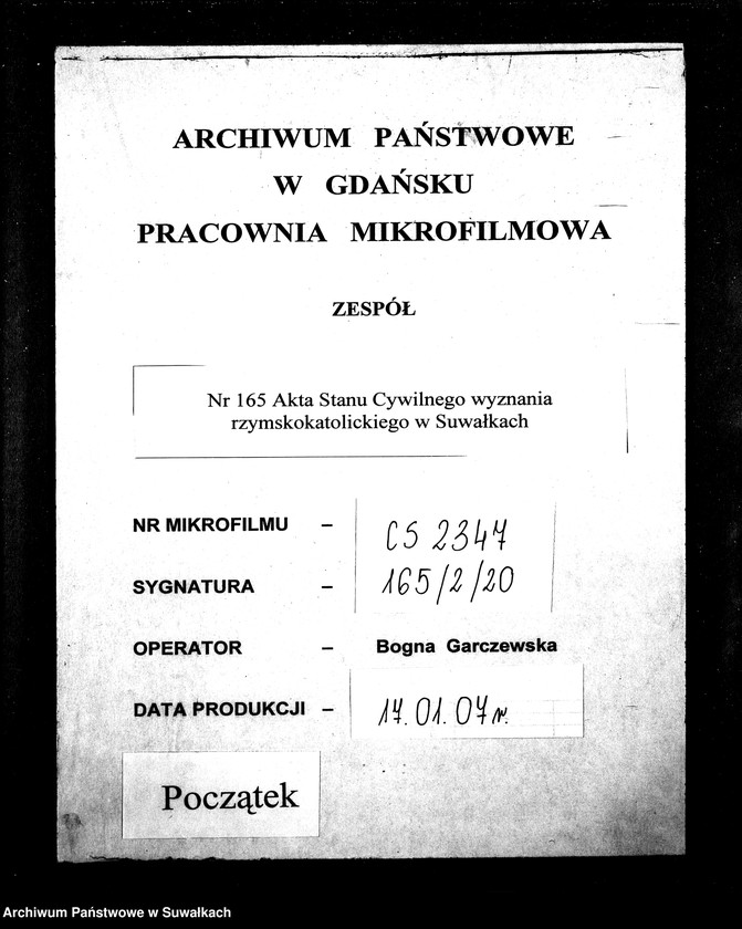 image.from.unit.number "Dowody do Aktów Małżeństwa Parafii Suwalskiey za Rok 1846."
