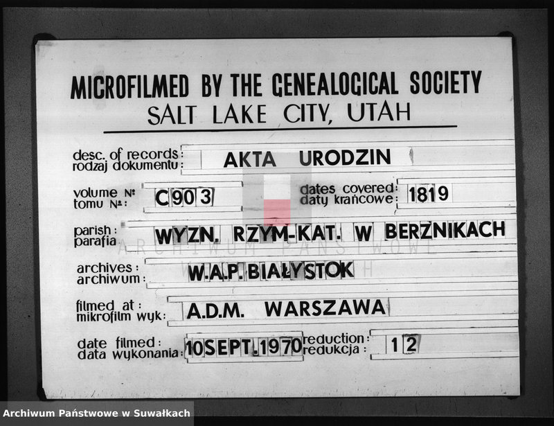 image.from.unit.number "Akta Urodzonych Gminy Berznickiey od 1-go Miesiąca Stycznia 1819-o"