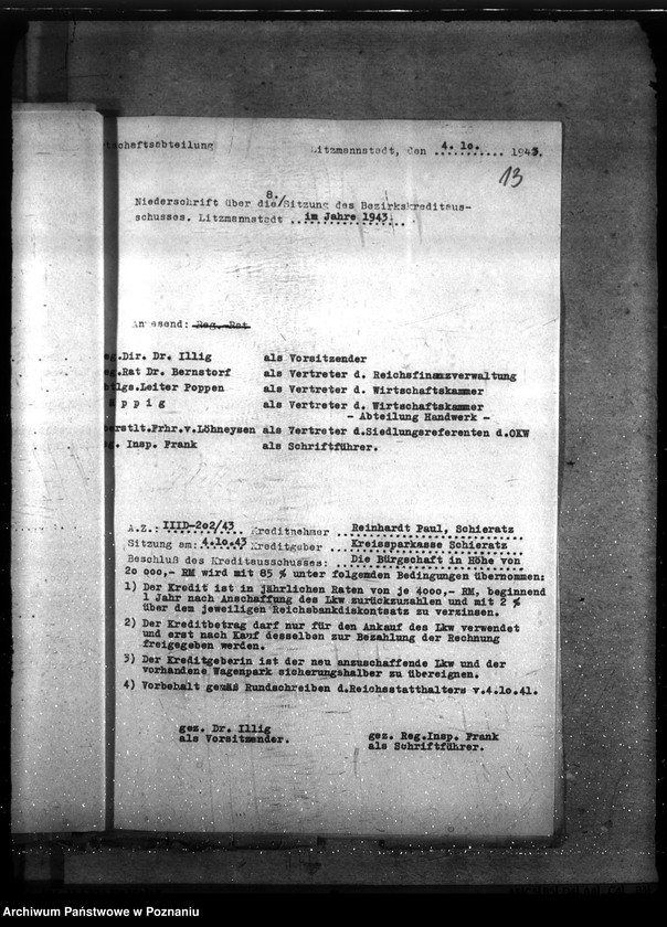 Obraz 17 z jednostki "Sitzungen des Bezirkskreditausschusses - Litzmannstadt (Łódź)"