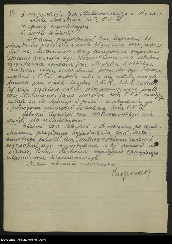 Obraz 17 z jednostki "Zarząd Centralny Państwowego Urzędu Repatriacyjnego; sprawozdania, protokoły, korespondencja [komórki PPR]"