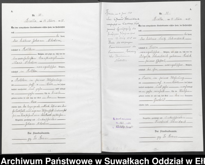 image.from.unit.number "[Geburts-Haupt-Register des Königlichen Preussischen Standes-Amtes Bialla Kreis Johannisburg]"