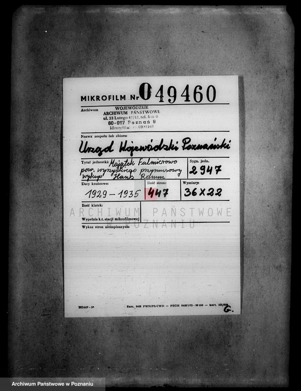 Obraz 2 z jednostki "Majątek Falmierowo powiatu wyrzyskiego przymusowy wykup Hans Ramm"