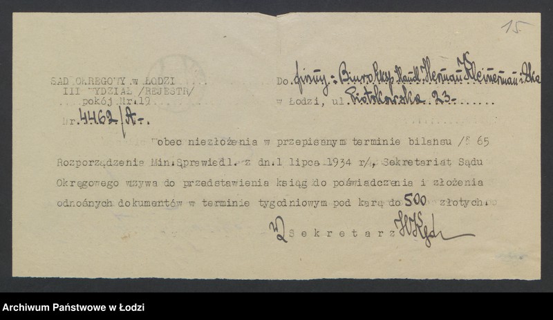 Obraz 17 z jednostki "Herman Kleinerman- biuro ekspedycyjno-handlowe"