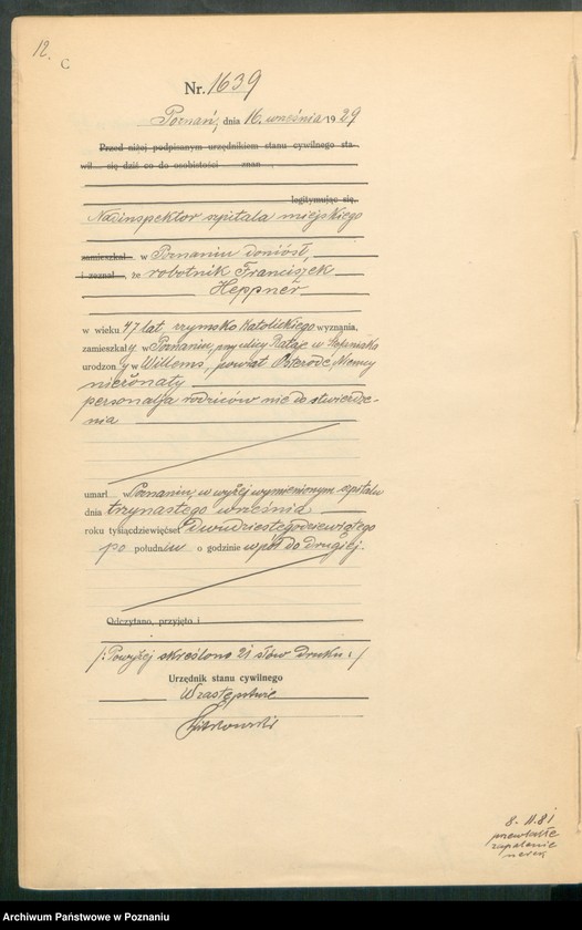 Obraz 14 z jednostki "Księga miejscowa zgonów tom IV [Rejestr główny zgonów]"