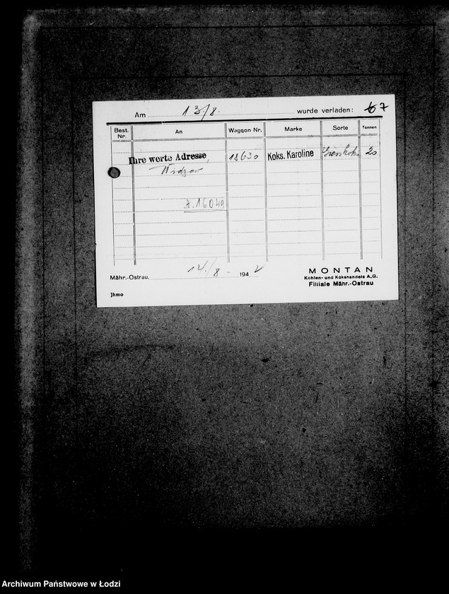 Obraz 10 z jednostki "Aufträge, [Lieferscheinen und Rechnungen] 14731-16050 [Dostawy żywności do Getta]"