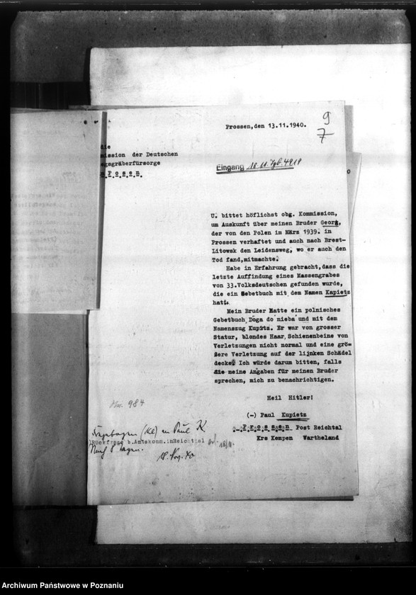 Obraz 13 z jednostki "Georg Kupietz aus Prossen, Kreis Kempen (Kępno)"