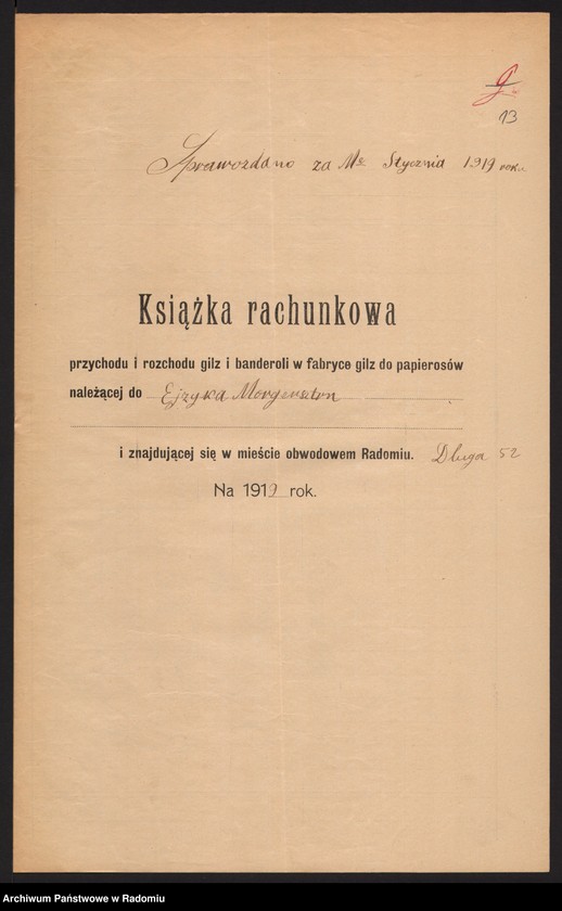 Obraz 11 z jednostki "O wyrobie gilz [tutek] w fabryce Ajzyka Morgenszterna w Radomiu"