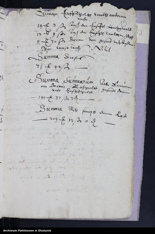 image.from.unit.number "Kirchen Rechnung des Kirchspiels Herzogswalde"