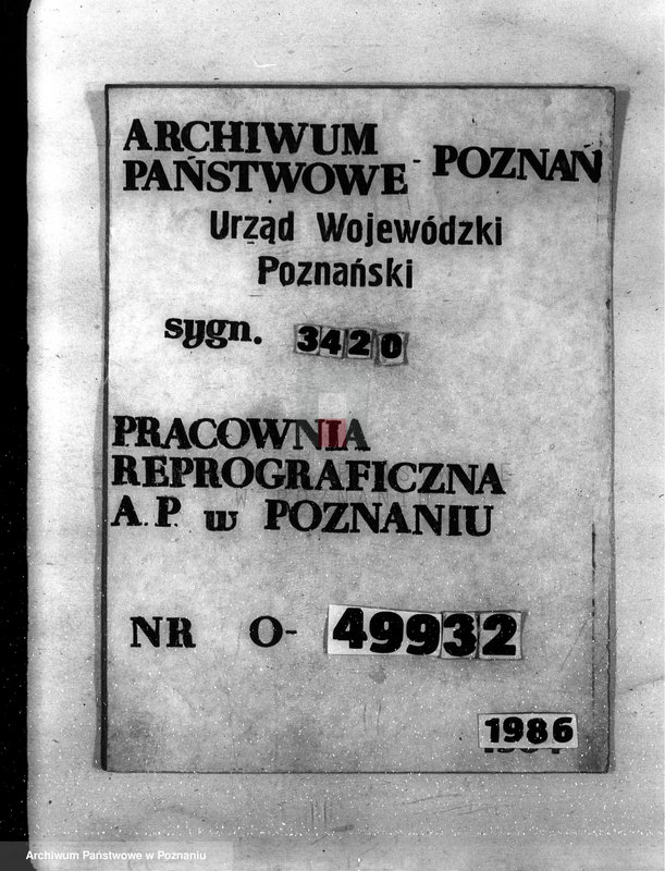 Obraz 1 z jednostki "Sprawa zmiany rodzaju użytkowania 426,34 ha gruntów leśnych w majątku Gosławice powiat koniński celem utworzenia deputatu rolnego dla staży leśnej"
