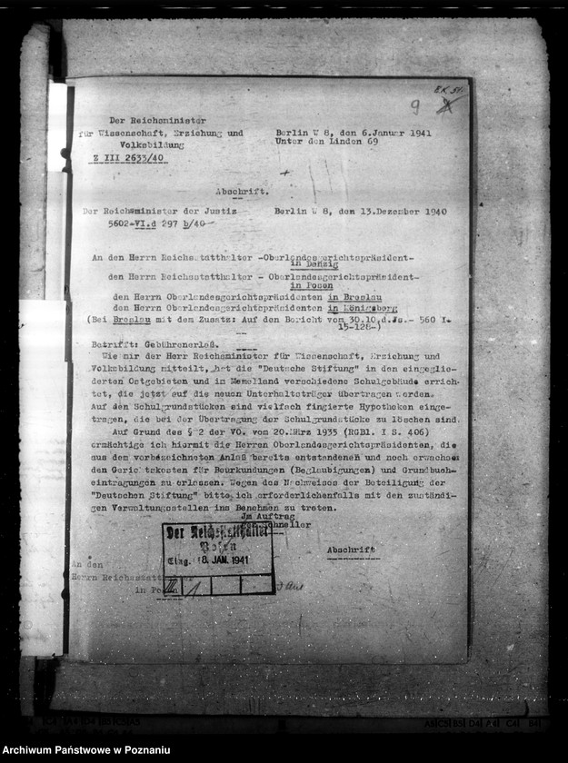 Obraz 14 z jednostki "Zuweisung beschlagnahmter Grundstücke. Schulgrundstück. Liquidierung der polnischen Schulvereine. Sommerkolonie- Komitee"