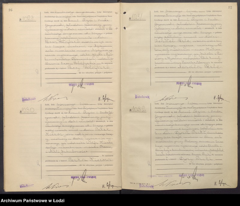 Obraz 11 z jednostki "Akta zgonów od numeru 999 do numeru 1969"