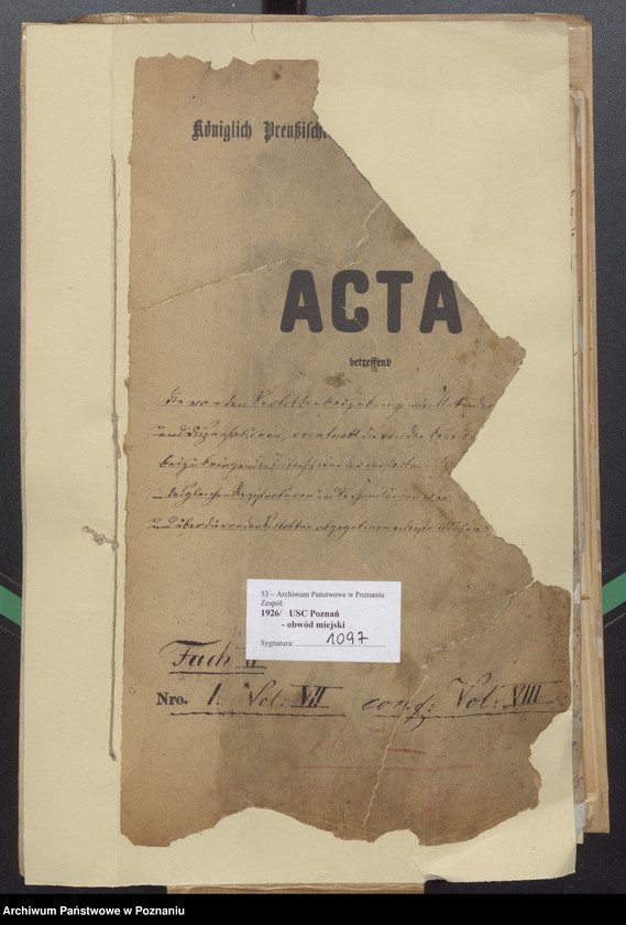 Obraz 2 z jednostki "Die von den Verlobten beigebrachten Urkunden zur Eheschliessung pro 1876"