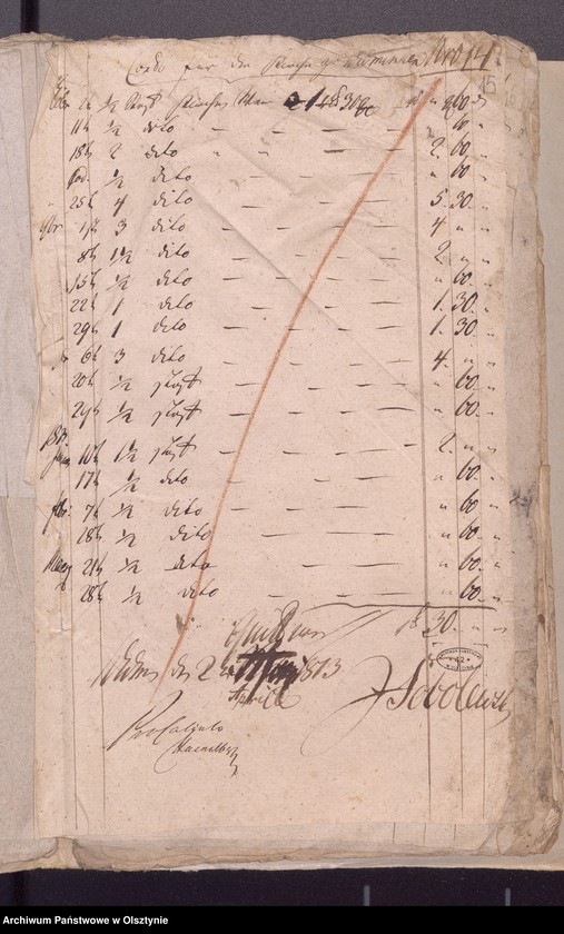 image.from.unit.number "Beläge zur 1812/1813 Jahres Kirchen Rechnung von Widminnen"