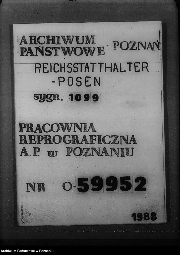 Obraz 1 z jednostki "Genehmigungen der Dienstreisen / Archivgut - Bytyn, Ceradz, Tarnowo, Starpel / i inne wyjazdy służbowe"