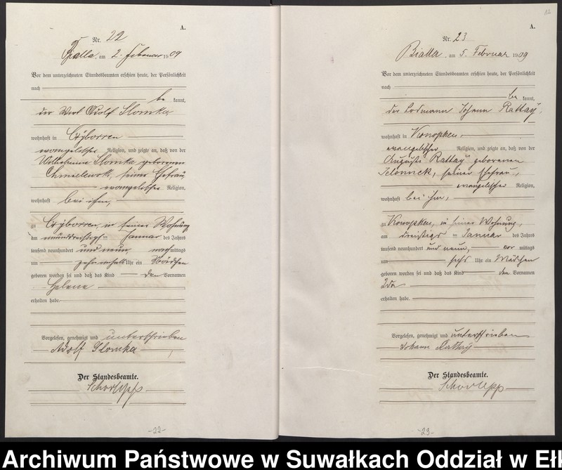 image.from.unit.number "[Geburts-Haupt-Register des Königlichen Preussischen Standes-Amtes Bialla Kreis Johannisburg]"