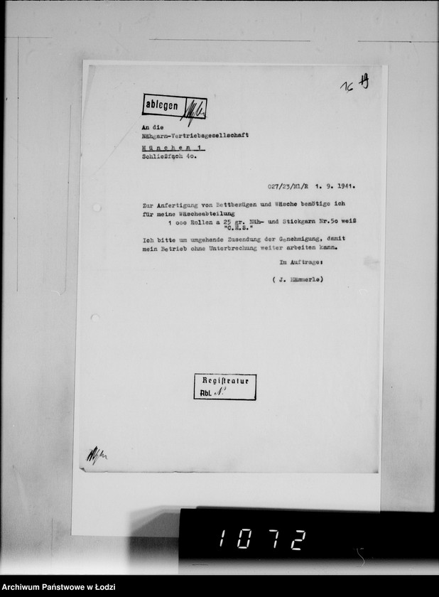 Obraz 20 z jednostki "[Korespondencja z urzędami, instytucjami i firmami] Lit.Na-Ny."