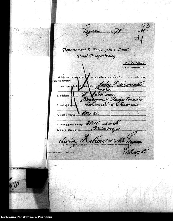 Obraz 18 z jednostki "Przepustki, wywóz maszyn rolniczych - ogólne"