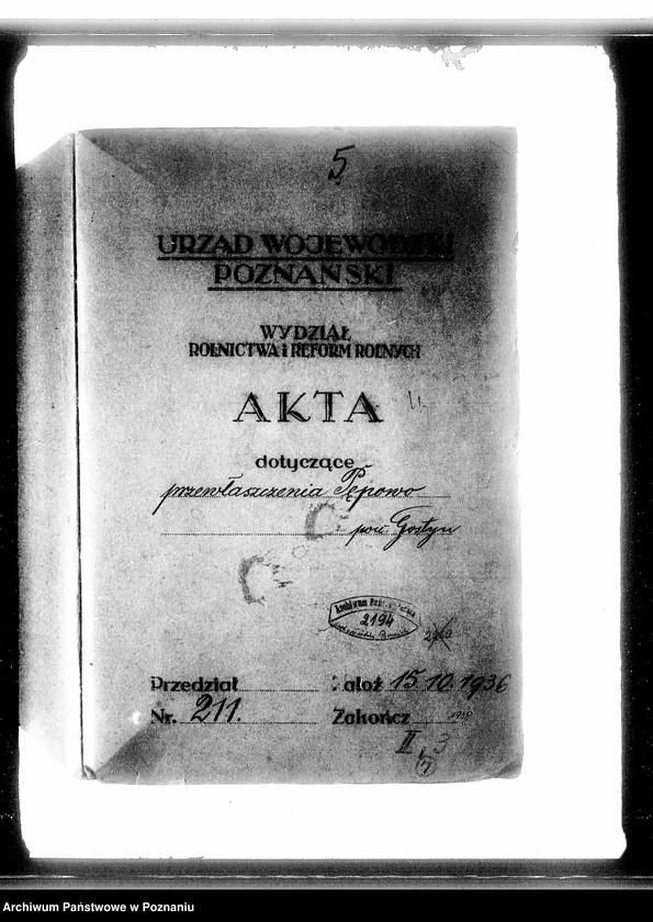 Obraz 4 z jednostki "Sprawy przewłaszczeniowe majątku Pępowo powiatu gostyńskiego"