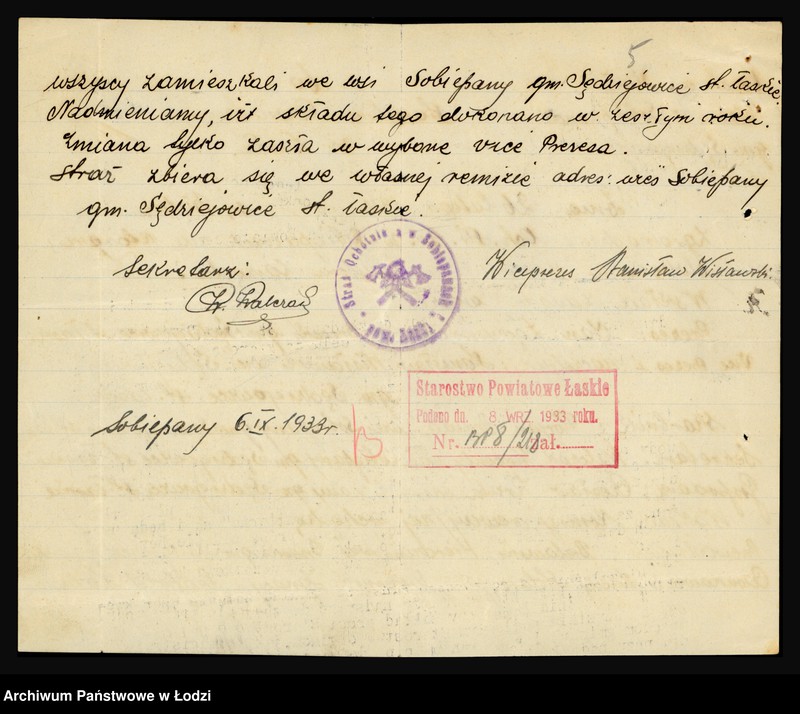 Obraz 5 z jednostki "Stowarzyszenie Ochotniczej Straży Pożarnej w Sobiepanach pow. łaski"