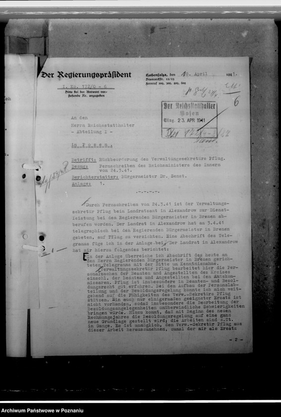 Obraz 10 z jednostki "Pflug, Ernst - Urzędnik"