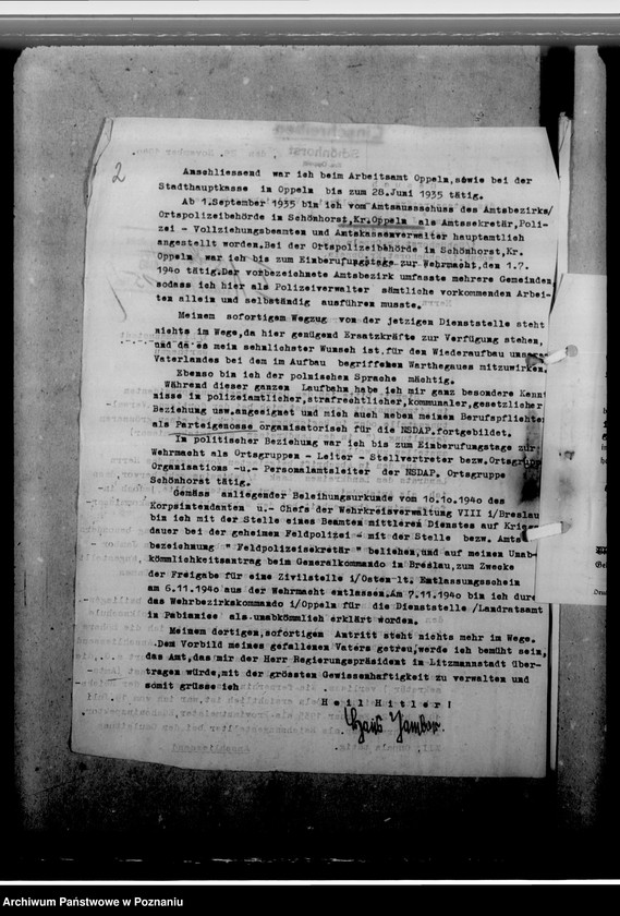 Obraz 6 z jednostki "Jambor, Hans, Bewerbung - um eine Amtskommissarstelle"