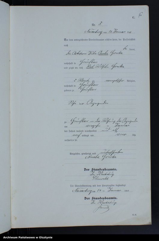 image.from.unit.number "Sterbe-Neben-Register Nr 1 - 61"